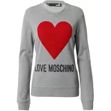 Love Moschino Sweater majica 'FELPA' siva / crvena