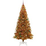 vidaXL Božično drevo med 300 LED z stojalom Zlata 240 cm PET | Shoptok.si