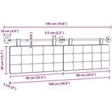  Držeće uzglavlje Zidne Crna 190 x 55 x 5 cm tkanina - Crna 180 cm bez LED | shoptok.hr
