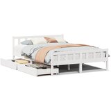 Maison Chic Posteljni Okvir - Dvoposteljna postelja brez vzmetnice bel 150x200 cm trdna borovina, (22082328) | Shoptok.si