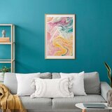  Plakat Colorful Chaos - dynamic shapes in shades of pink yellow and blue 21x30 Zlatni okvir s margom | shoptok.hr