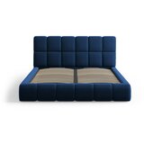 Micadoni Tamno plavi baršunasti tapecirani bračni krevet s prostorom za odlaganje s podnicom 200x200 cm Bellis – | shoptok.hr