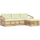 vidaXL Zunanja garnitura za sedenje 4 pcs Bela in krem Poliester, (5000282417) | Shoptok.si