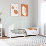 vidaXL Posteljni okvir brez vzmetnice bel 75x190 cm trdna borovina | Shoptok.si