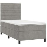 Box spring krevet s madracem svjetlosivi 100x200 cm baršunasti | shoptok.hr
