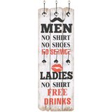  Zidna vješalica za kapute sa 6 kuka MEN LADIES 120 x 40 cm | shoptok.hr