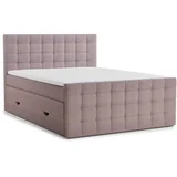 Vijolična boxspring postelja s prostorom za shranjevanje 200x200 cm Tasca –