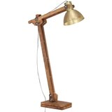 vidaXL Podna svjetiljka mjedena od masivnog drva manga E27 | shoptok.hr