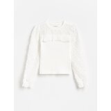 Reserved Bluza s čipkom - krem | shoptok.hr