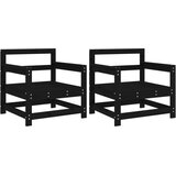  The Living Store Vrtni stoli 2 kosa črna trdna borovina - Vrtni Stol, (21461462) | Shoptok.si