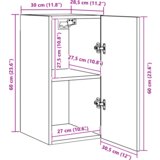 vidaXL Set TV komoda s policom s pohranom s vratima 4 pcs Crni hrast 30.5 x 30 x 60 cm | shoptok.hr