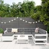  8-dijelni set vrtnih sofa bijeli od masivne borovine | Eponuda.ba