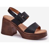 VINCEZA Women's sandals on a chunky heel and platform Black 17387 | Shoptok.si
