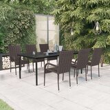  7-dijelni vrtni blagovaonski set smeđe-crni | shoptok.hr