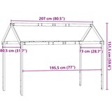 Krov za dječji krevet 207 x 80,5 x 151,5 cm od masivne borovine | shoptok.hr