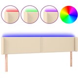 Maison Chic led posteljno vzglavje - vzglavna omarica - nočna omarica krem 183x16x78/88 cm blago, (21706962) | Shoptok.si