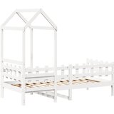  Dnevni krevet s krovom bez madraca bijeli 80x200cm masivno drvo | shoptok.hr