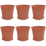 vidaXL Saksije za biljke 6 pcs Crvena cigla Ø 19 x 16 cm Plastika - Crvena cigla Ø 19 x 16 5 cm 6 | shoptok.hr