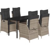  5-dijelni vrtni blagovaonski set sivi od poliratana Siva 140 x 70 x 74 cm | shoptok.hr