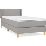  Box spring postelja z vzmetnico svetlo siva 90x200 cm blago, (20727088) | Shoptok.si