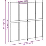  4-panelni pregradni zid Bež 200 x 220 cm Tkanina | Eponuda.com