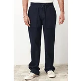 Trendyol Navy Blue Standard Fit Lace Waist Trousers