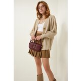  Women's Cream Knitted Balloon Sleeve Loose Knitwear Cardigan | Shoptok.si