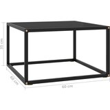 vidaXL stolić za kavu crni s crnim staklom 60 x 60 x 35 cm | shoptok.hr