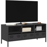 Maison Chic TV omarica - TV enota - Televizijska omarica črna 101,5x39x43,5 cm hladno valjano jeklo, (21701715) | Shoptok.si