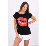 Kesi Blouse with black lip print Cijene
