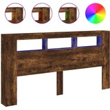 LED uzglavlje boja dimljenog hrasta 200x18,5x103,5 cm drveno | Eponuda.com