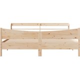  Okvir kreveta s uzglavljem 180 x 200 cm masivna borovina | shoptok.hr