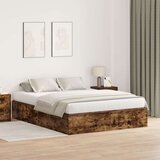  Postelja Prekajeni hrast Trden hrastov les 160 x 200 cm Trajna, (22067317) | Shoptok.si