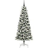 vidaXL Umjetno božićno drvce s nogom Zelena i bijela 210 cm PVC | shoptok.hr
