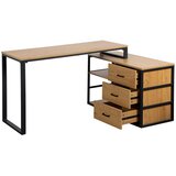 Livetastic KOTNA PISALNA MIZA kovina, leseni material črna, barve hrasta | Shoptok.si