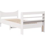  Okvir kreveta s uzglavljem bijeli 75x190 cm od borovine | shoptok.hr