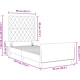  Postelja Roza 90x190 cm Žamet, (22049258) | Shoptok.si