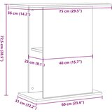 vidaXL Stalak za akvarij boja hrasta 36x75x72,5 cm konstruirano drvo | shoptok.hr