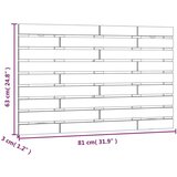  Zidno uzglavlje crni 81x3x63 cm od masivne borovine | shoptok.hr