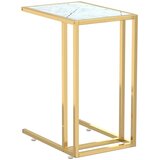  Bočni stolić za računalo bijeli mramor 50 x 35 x 65 cm stakleni | shoptok.hr