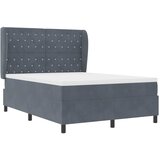  Krevet s opruga kutije Tamno siva 190 x 140 cm Baršun | shoptok.hr