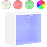 Maison Chic Nočna omarica - Nočna miza z LED lučkami stenska bela, (21687952) Cene