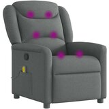 vidaXL Masažni naslanjač temno sivo blago | Shoptok.si