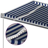 vidaXL Avtomatska tenda LED + senzor 6x3 m modra in bela | Shoptok.si