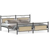 Maison Chic Kovinski Posteljni okvir - Dvoposteljna postelja - Zakonska postelja brez vzmetnice sonoma hrast 200x200 cm-J51, (21770904) | Shoptok.si