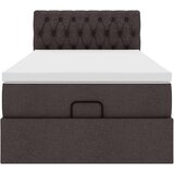vidaXL Otomanski posteljni okvir z vzmetnico rjav 80x200 cm blago, (21609890) | Shoptok.si