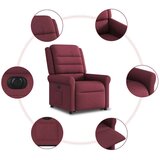  Električni naslonjač na podizanje od tkanine boja vina | shoptok.hr