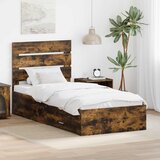  Krevetna konstrukcija Dimljeni hrast i srebrna 75 x 190 cm | shoptok.hr