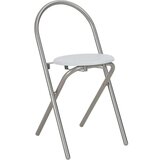  3-dijelni sklopivi blagovaonski set sa stalkom MDF/čelik bijeli | shoptok.hr