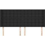  Uzglavlje s ušima crno 203x16x118/128 cm od umjetne kože | shoptok.hr